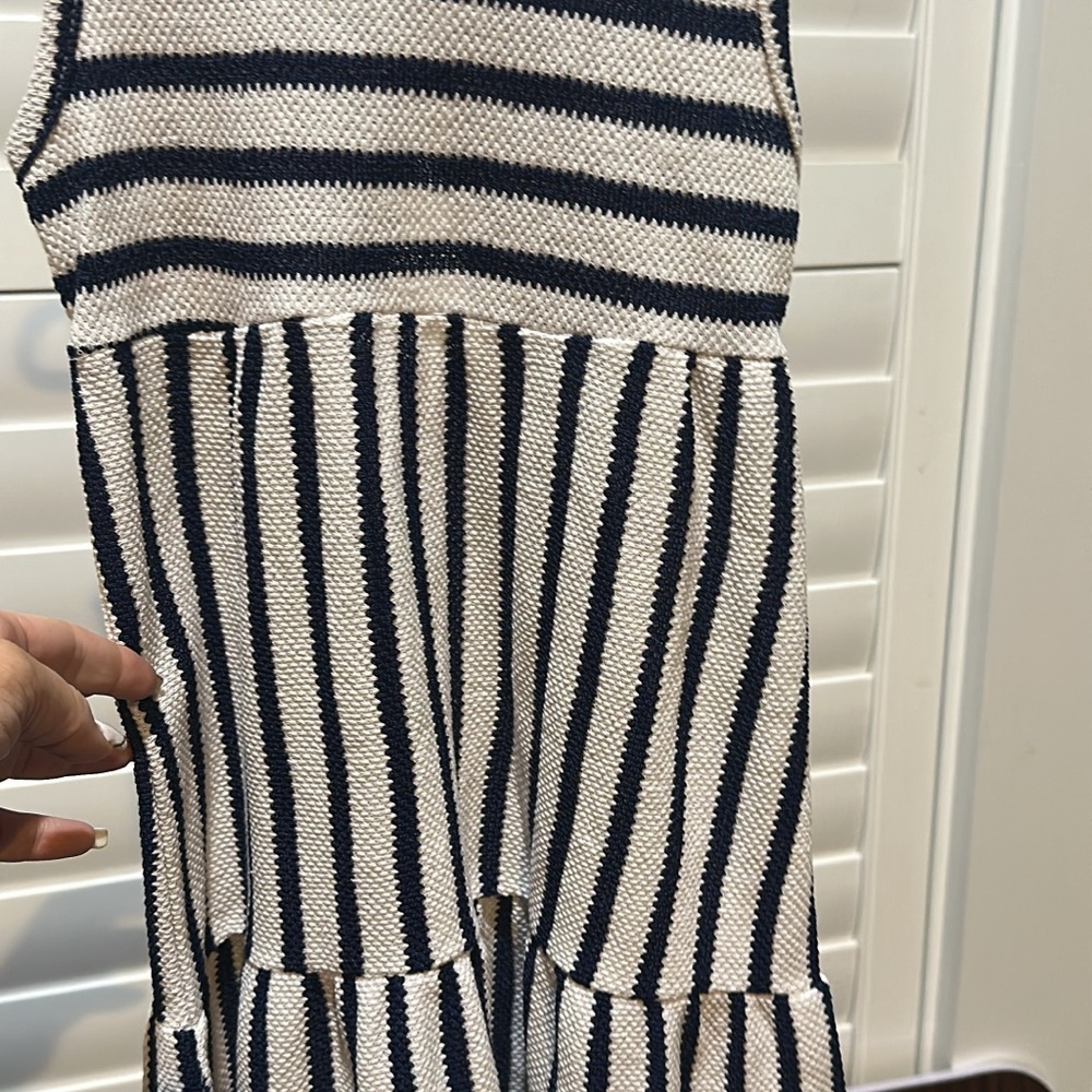 Vince Camuto Navy and White Striped Kids Dress